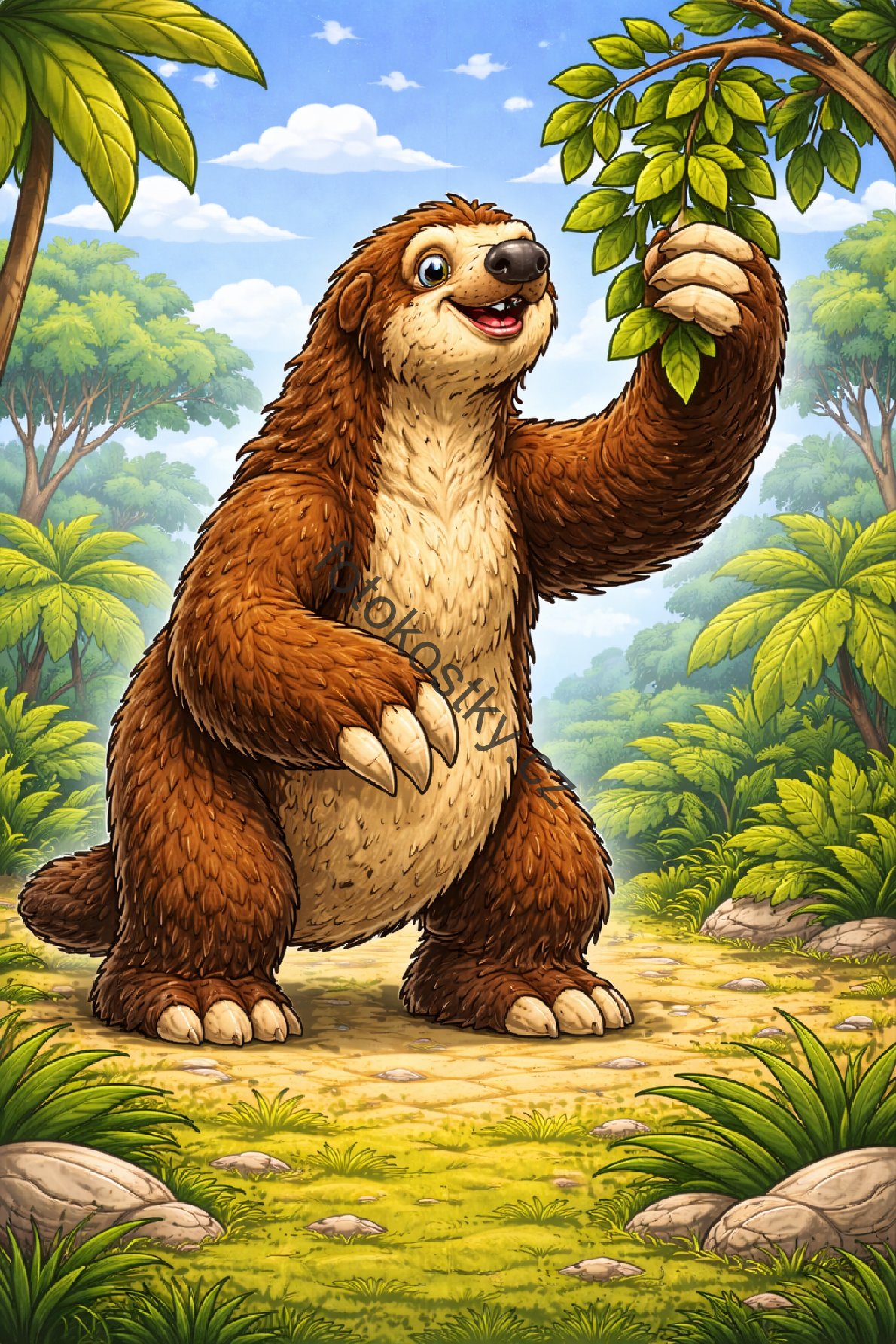 Prehistorický lenochod v džungli